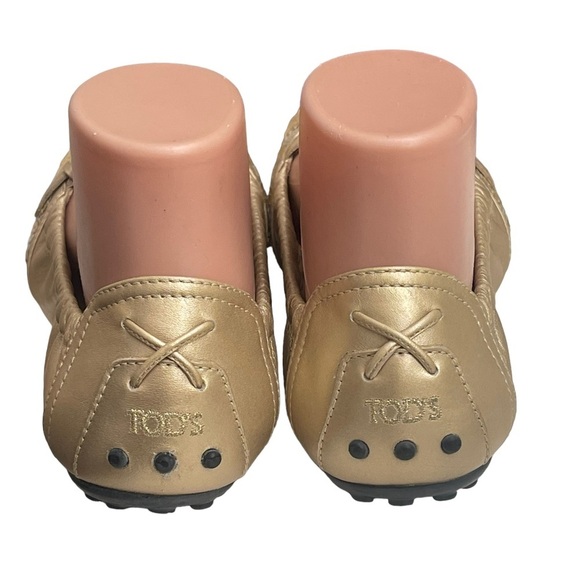TOD'S Gold and Sequin Square toe flats size 8 - Picture 10 of 15